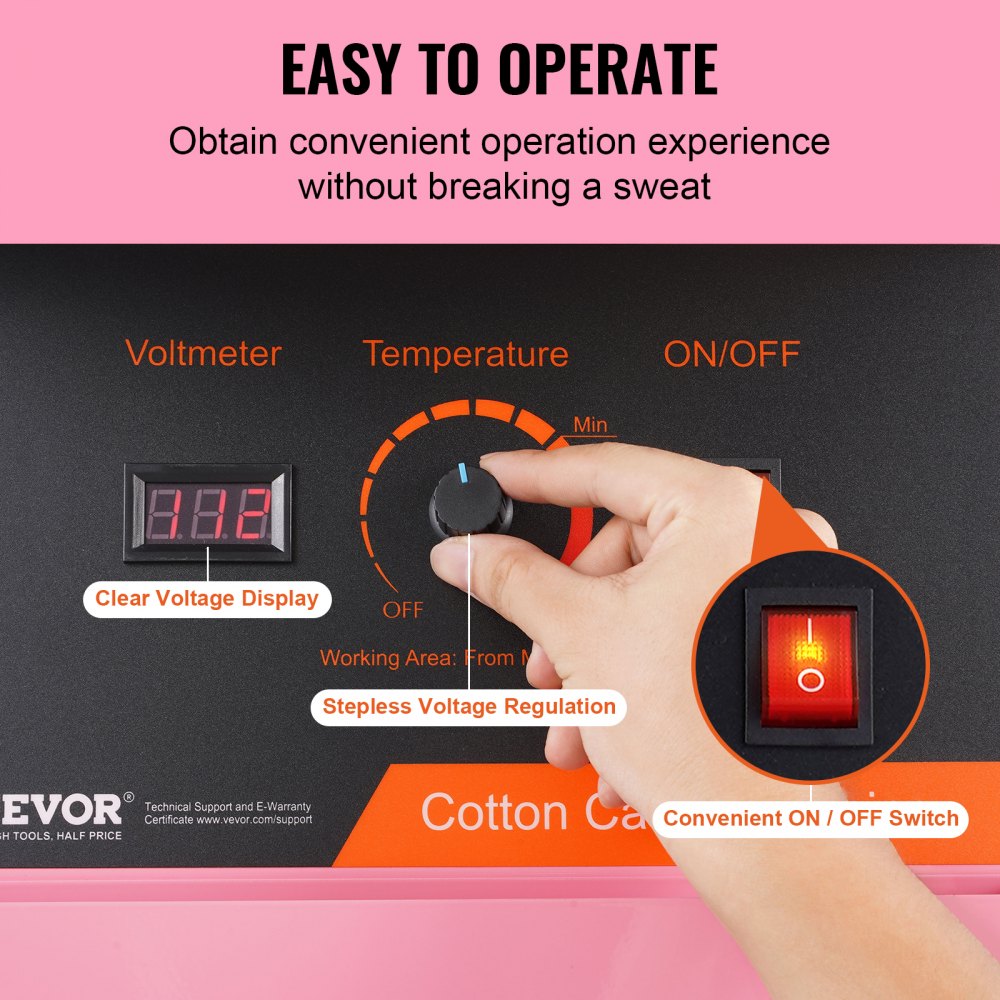 MHTJXM01F - VEVOR 1000W Cotton Candy Machine for Fast, Fun Treats