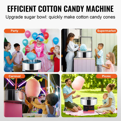 MHTJXM01F - VEVOR 1000W Cotton Candy Machine for Fast, Fun Treats