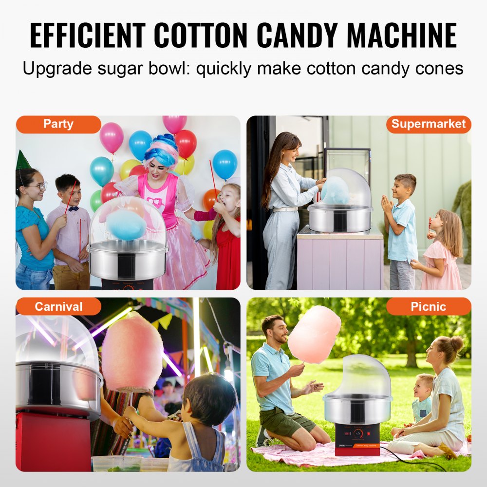 MHTJXM01H - 1000W VEVOR Electric Cotton Candy Machine for Events