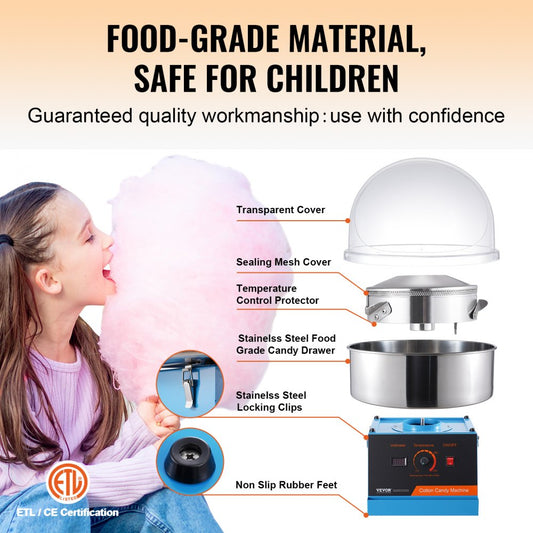MHTJXM01L - 1000W Electric Cotton Candy Maker for Parties