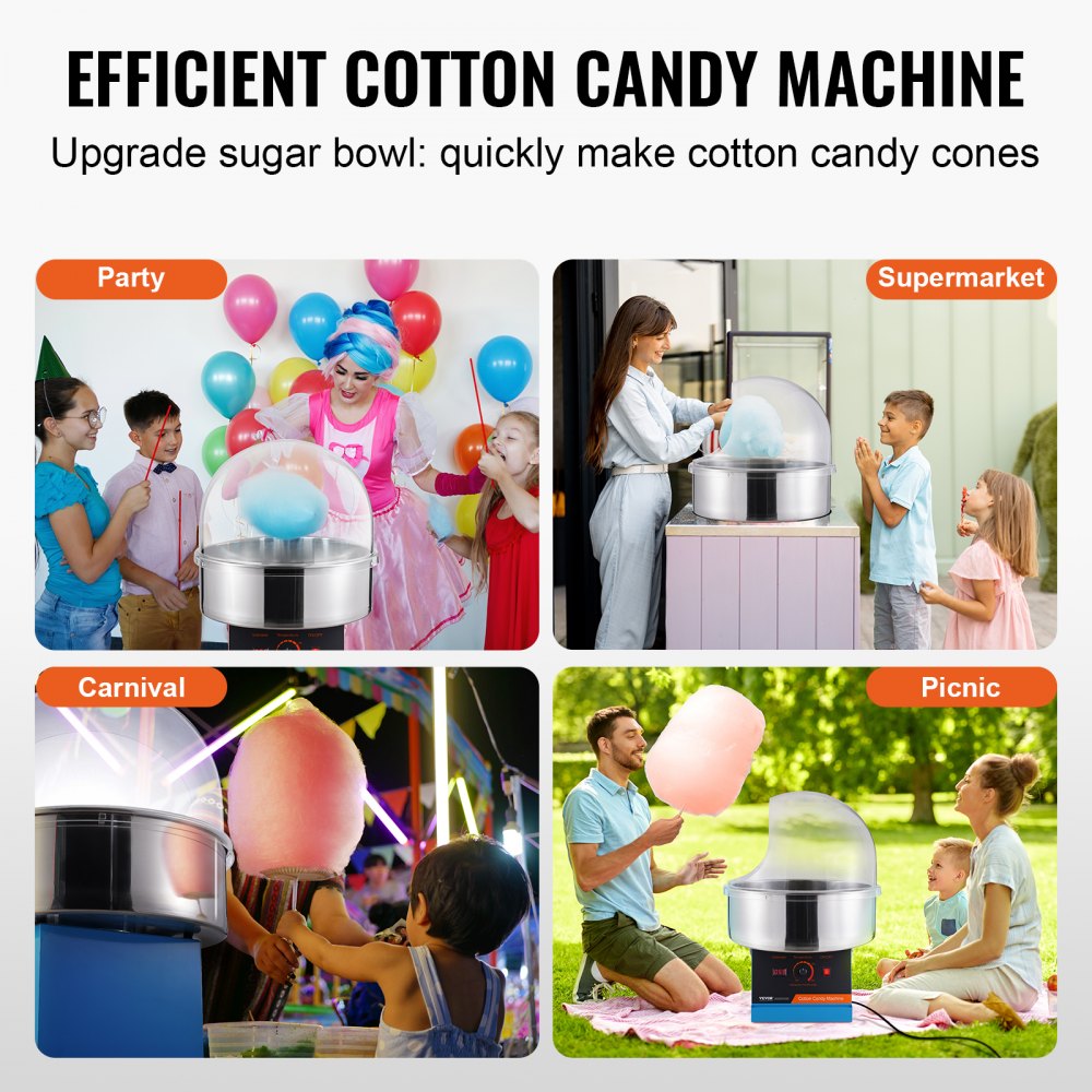 MHTJXM01L - 1000W Electric Cotton Candy Maker for Parties
