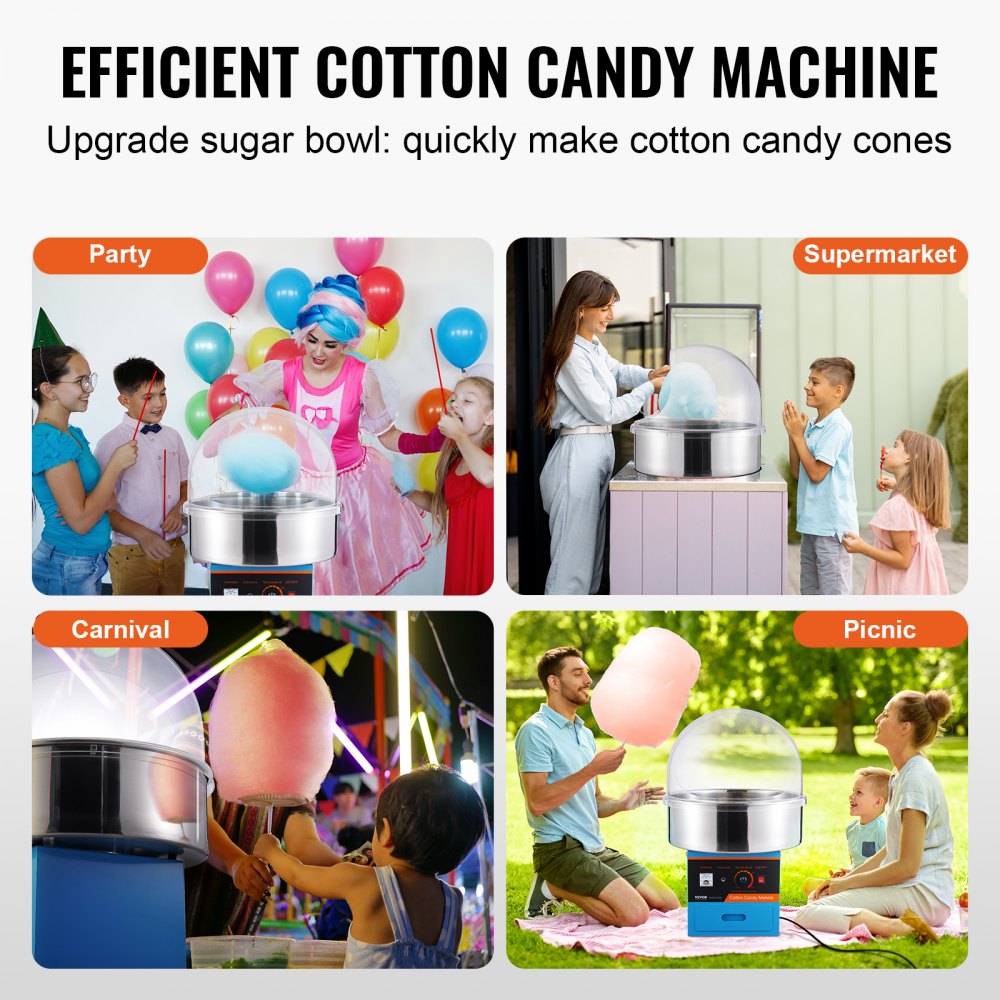 MHTJJPZY01 - 1000W Electric Cotton Candy Machine for Home & Commercial Use