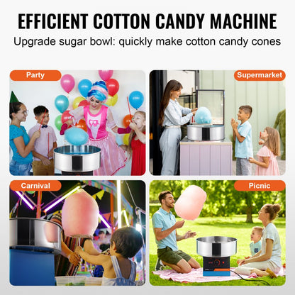 MHTJXM01L - 1000W Electric Cotton Candy Machine for Fast Family Fun