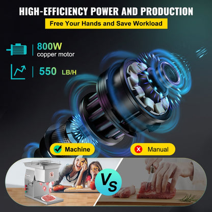 010667345730 - Stainless Steel Meat Cutter Machine for Kitchen & Restaurants