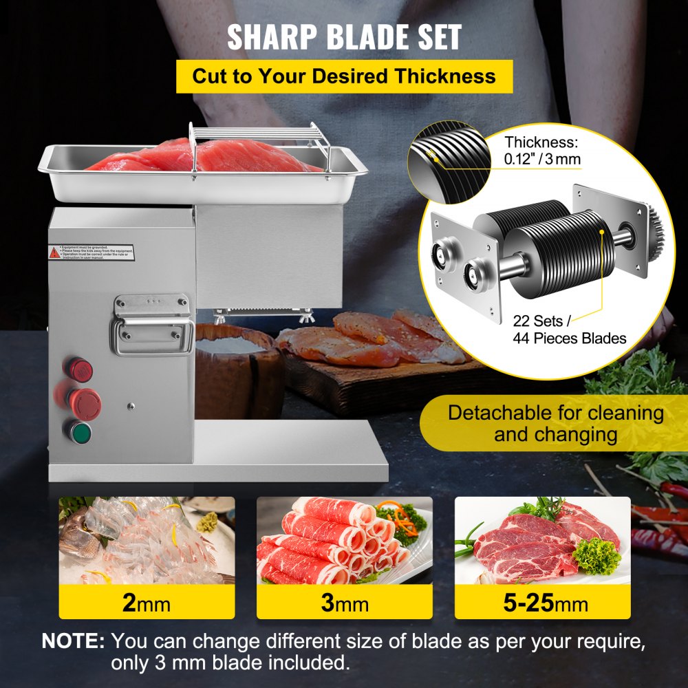 010667345730 - Stainless Steel Meat Cutter Machine for Kitchen & Restaurants