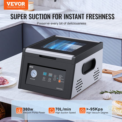 YJ-300TV1 - 380W Chamber Vacuum Sealer for Fresh Food Preservation