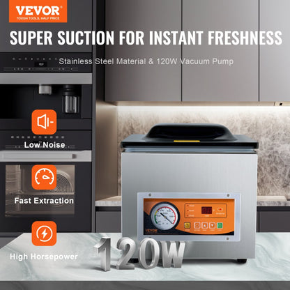 DZ-260S-V1 - Professional Stainless Steel Vacuum Sealer for Fresh Food Preservation
