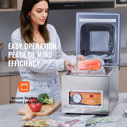 DZ-260S-V1 - Professional Stainless Steel Vacuum Sealer for Fresh Food Preservation