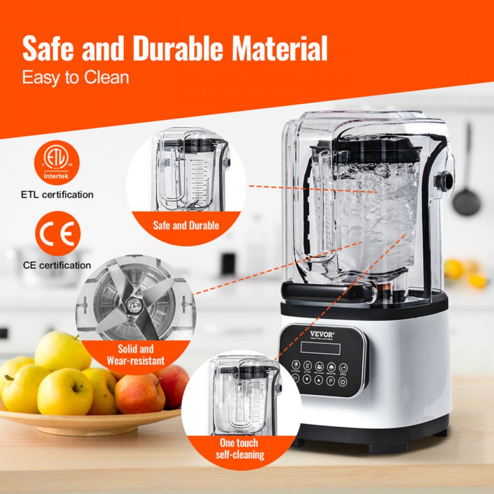 HS-212C-US-W - 68oz VEVOR Commercial Blender with Powerful 2200W Motor