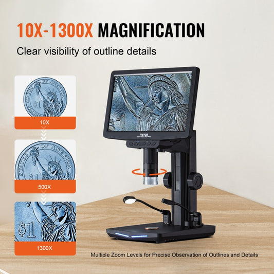 W10 - 10.1" HDMI Digital Microscope with 1300X Magnification