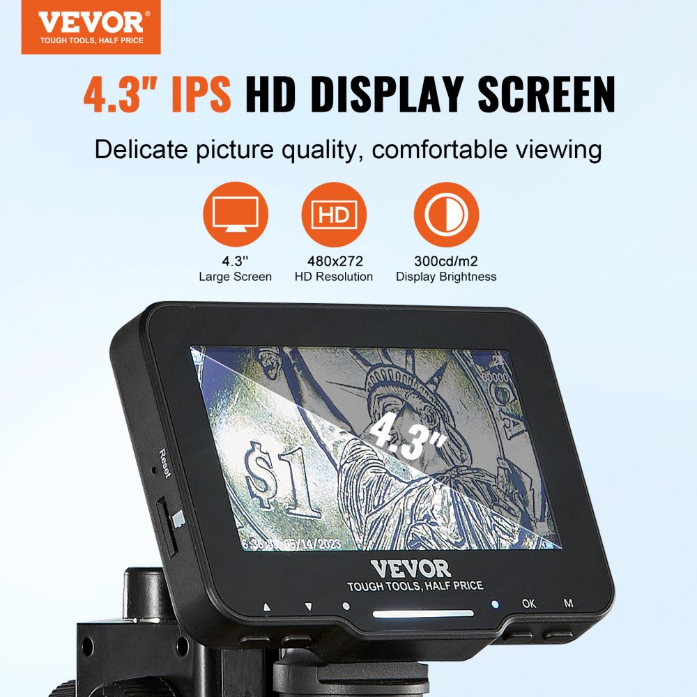LP043 - VEVOR 4.3" Digital Microscope with 50X-1000X Magnification