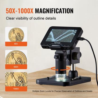 LP043 - VEVOR 4.3" Digital Microscope with 50X-1000X Magnification