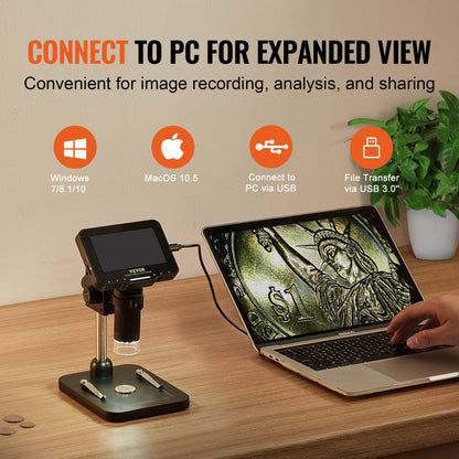 LP043 - VEVOR 4.3" Digital Microscope with 50X-1000X Magnification