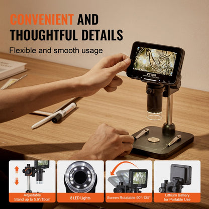 LP043 - VEVOR 4.3" Digital Microscope with 50X-1000X Magnification