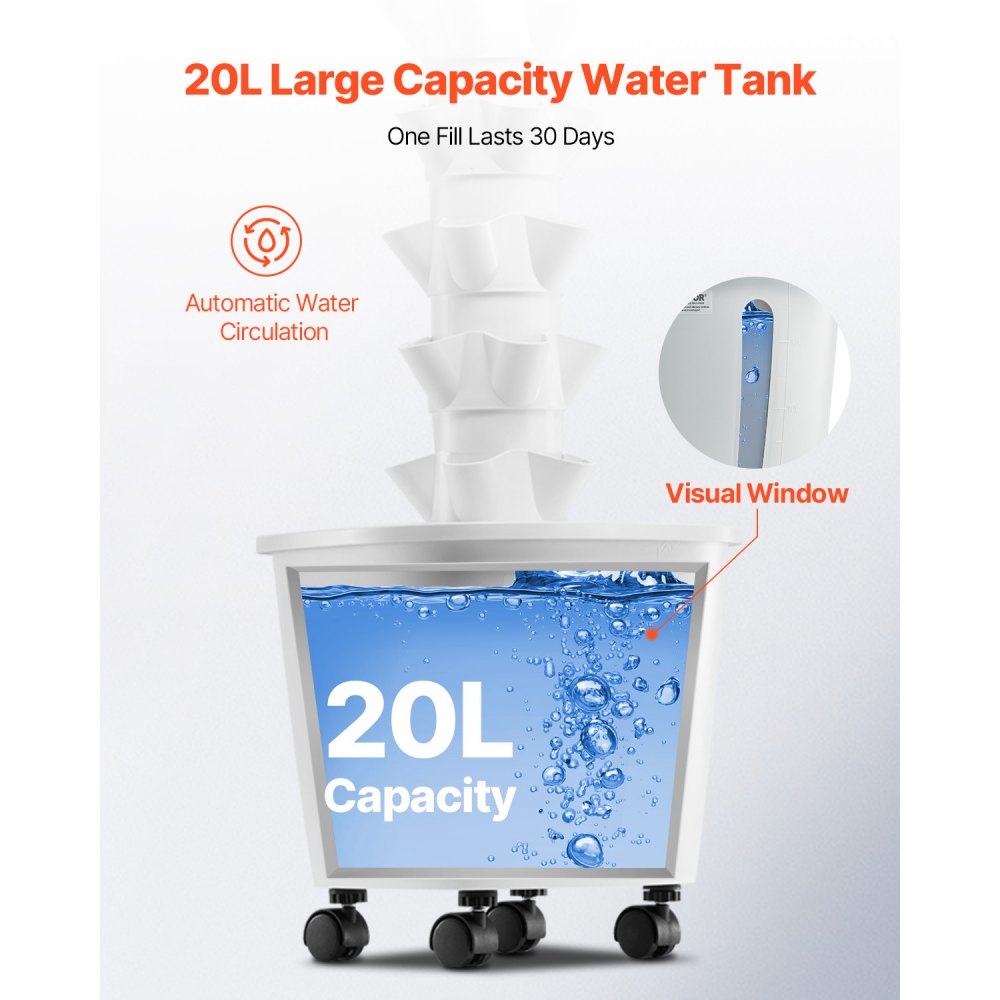 VV1-6C-US - 6-Tier Hydroponic Tower Garden with 20L Water Tank