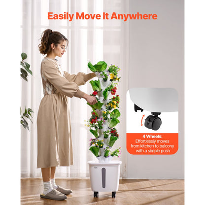 VV1-10C-US - 10-Tier Hydroponic Tower Garden for Easy Indoor Planting