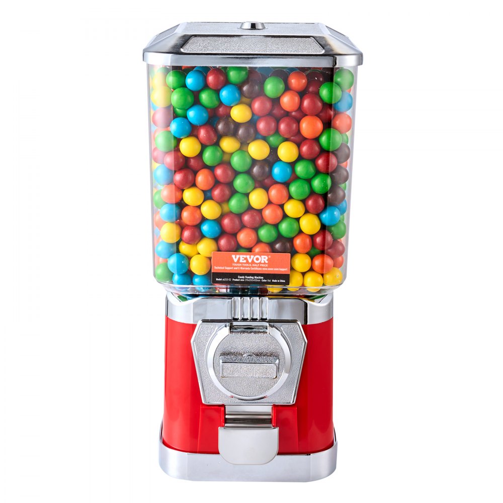 ak203-02 - 17" Vintage Red Gumball Machine with 6.8L Capacity