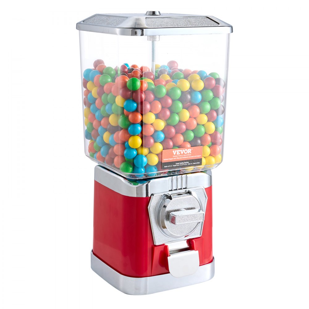 ak203-02 - 17" Vintage Red Gumball Machine with 6.8L Capacity