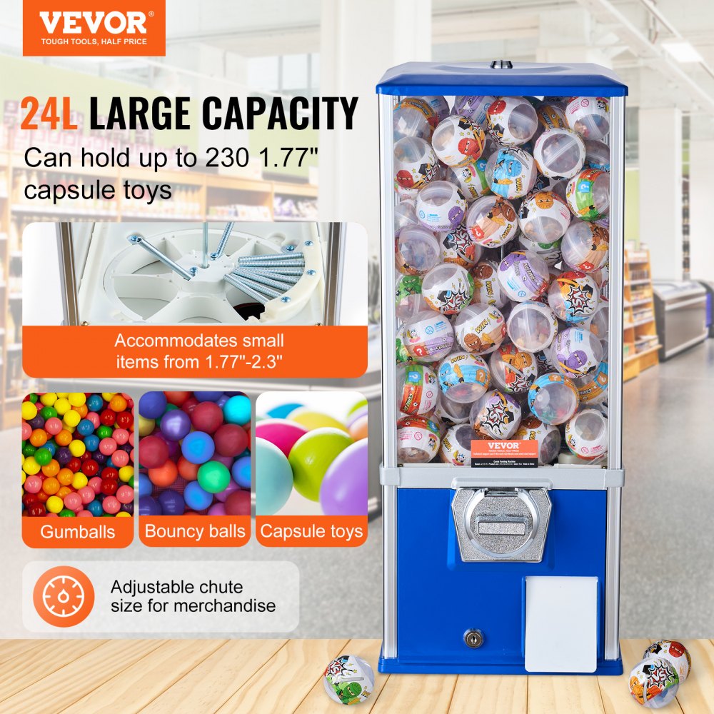 ak125-06 - 24L VEVOR Gumball Machine for 1.75"-2.23" Capsules
