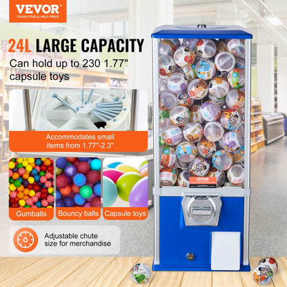ak125-06 - 24L VEVOR Gumball Machine for 1.75"-2.23" Capsules