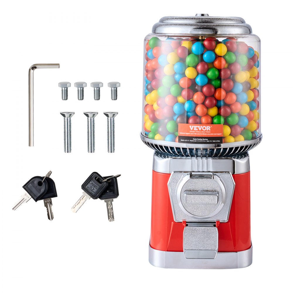 ak201-01 - Vintage 16" Red Gumball Machine for Candy & Rewards