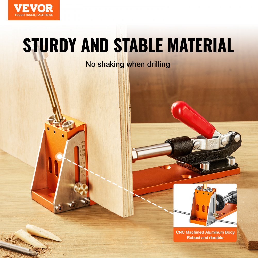 XRS030 - VEVOR Durable Pocket Hole Jig Kit for DIY Woodworking Projects