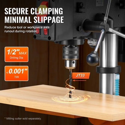 DP103L - 10-Inch Adjustable Benchtop Drill Press with LED Light and Speed Control