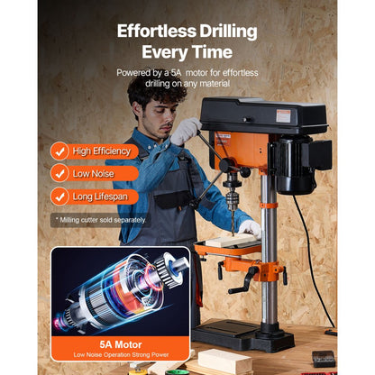 DP12VL - 12" Benchtop Drill Press with Laser Light & Adjustable Speed