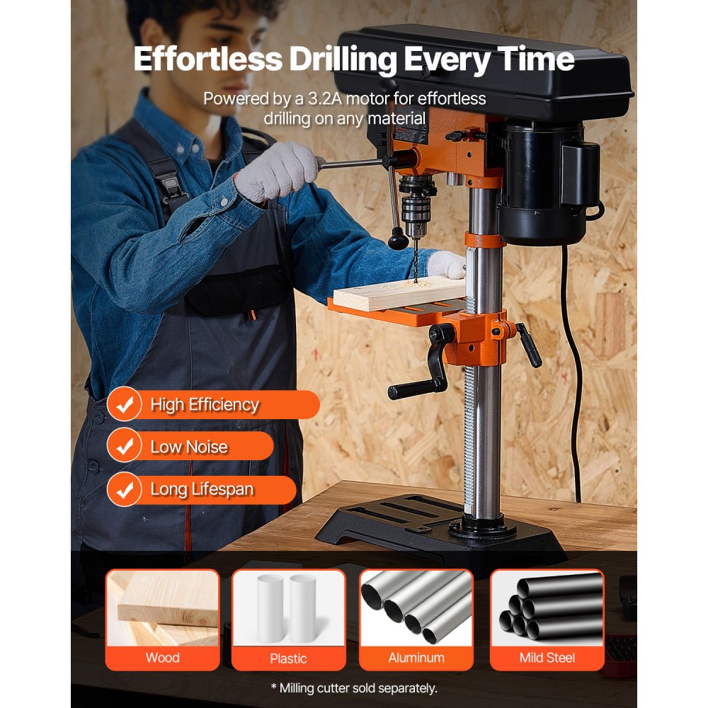 DP1006L - 10" VEVOR 5-Speed Drill Press for Precision Wood & Metal Working