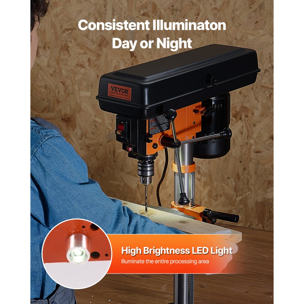 DP1006L - 10" VEVOR 5-Speed Drill Press for Precision Wood & Metal Working