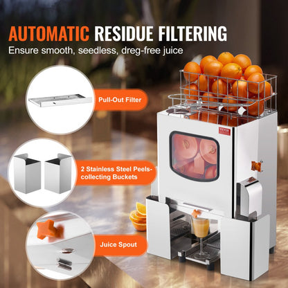 NS-2000E-3 - Efficient 120W Orange Juicer with Automatic Squeeze & Filter