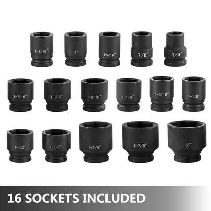 010730444868 - 6-Point Impact Socket Set in Heavy-Duty Case