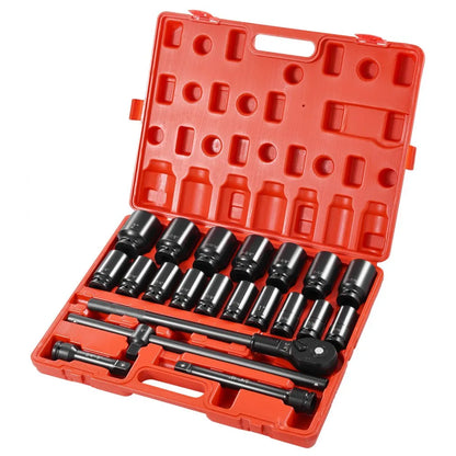 010555574325 - 22-Piece 3/4" Impact Socket Set with Heavy-Duty Case