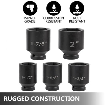 010555574325 - 22-Piece 3/4" Impact Socket Set with Heavy-Duty Case