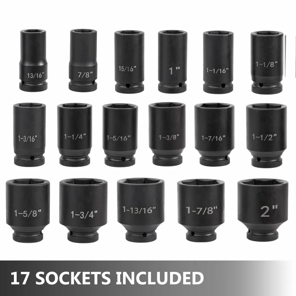 010555574325 - 22-Piece 3/4" Impact Socket Set with Heavy-Duty Case