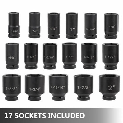 010555574325 - 22-Piece 3/4" Impact Socket Set with Heavy-Duty Case