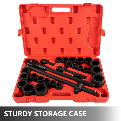 010454640696 - 27-Piece 3/4" Drive Impact Socket Set with Heavy-Duty Case