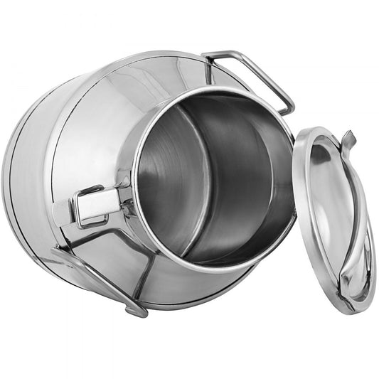 010962411866 - 50L Durable Stainless Steel Milk Pail with Airtight Lid
