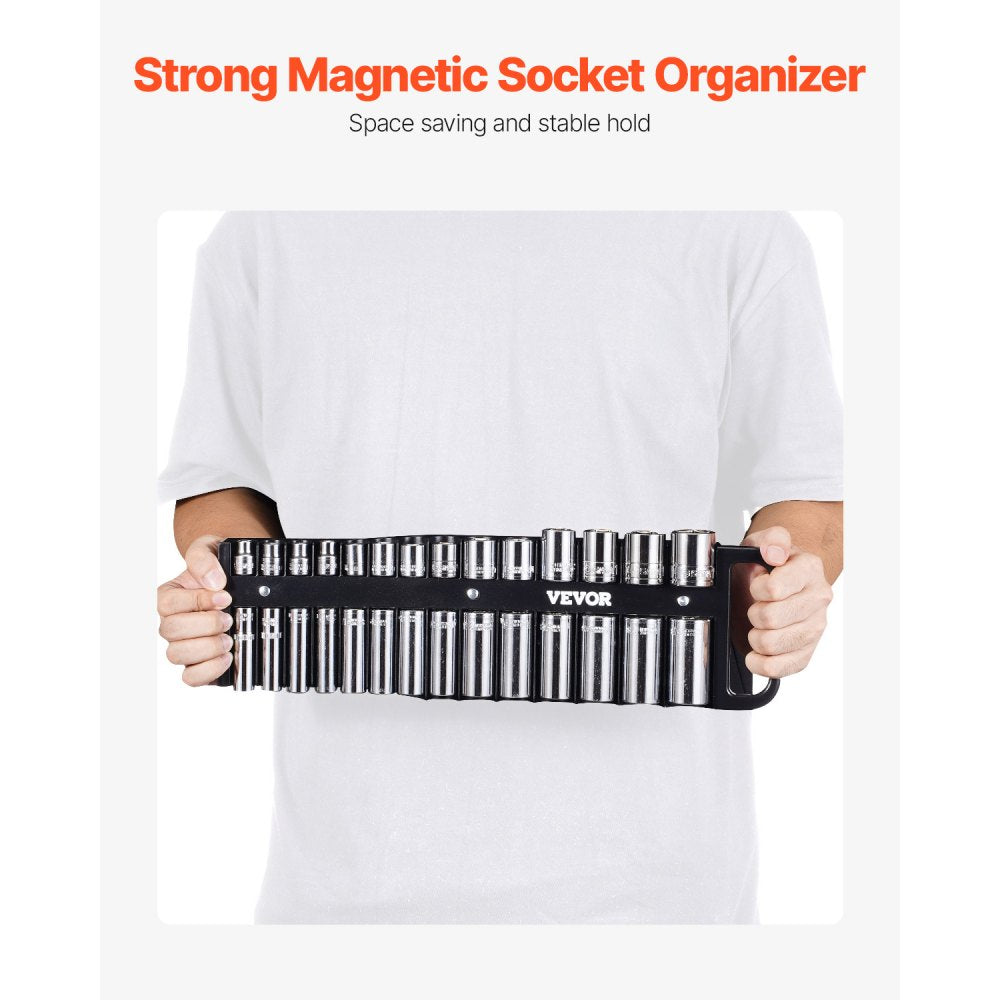 QJ7370 - Magnetic Socket Organizer Set for 76 Sockets, 3 Trays