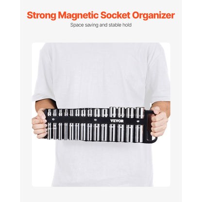 QJ7370 - Magnetic Socket Organizer Set for 76 Sockets, 3 Trays