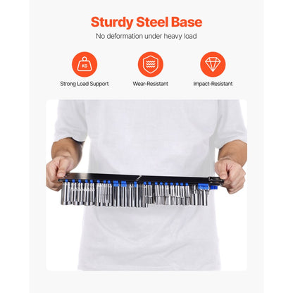 QJ7335 - Heavy-Duty Portable Socket Organizer with 160 Clips and Handle