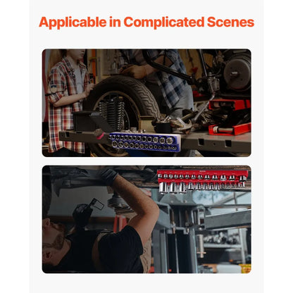 QJ7333-6pc - Durable Magnetic Socket Organizer Set for Tidy Workspaces