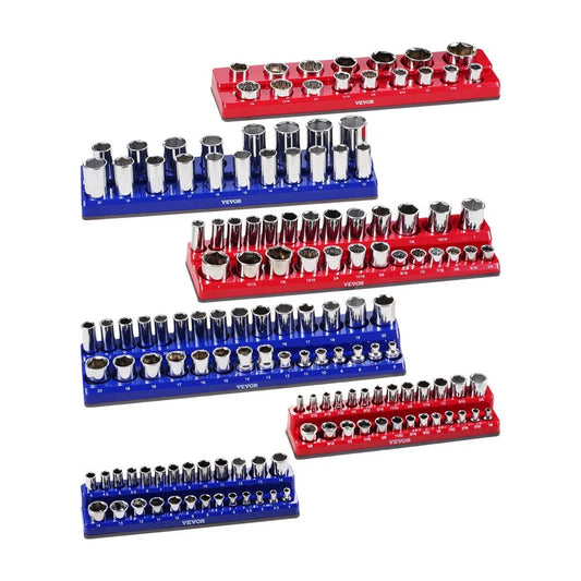QJ7333-6pc - Durable Magnetic Socket Organizer Set for Tidy Workspaces