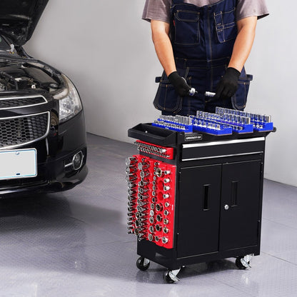 QJ7333-8pc - Magnetic Organizer for Up to 199 Sockets, Durable ABS Design