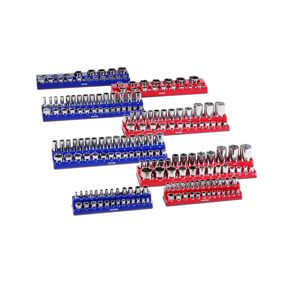 QJ7333-8pc - Magnetic Organizer for Up to 199 Sockets, Durable ABS Design