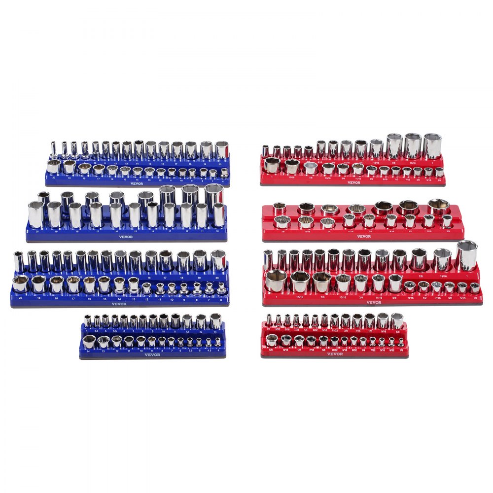 QJ7333-8pc - Magnetic Organizer for Up to 199 Sockets, Durable ABS Design