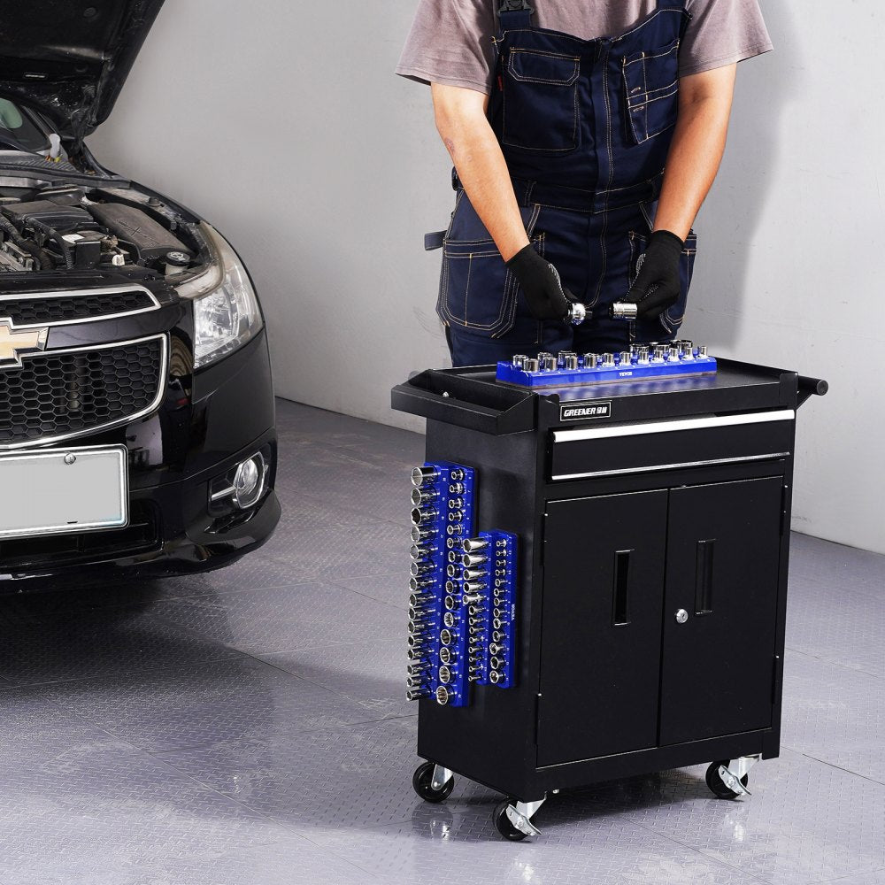 QJ7333-3pc Metric - Durable Magnetic Socket Organizer for 75 Tools