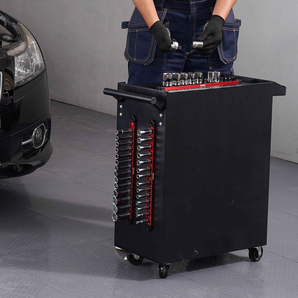 QJ7368 - 3-Piece Magnetic Socket Organizer with 360° Clips