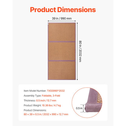 TXSS990*2032 - Breathable 55'' x 80'' Japanese Tatami Mat for Yoga & Relaxation