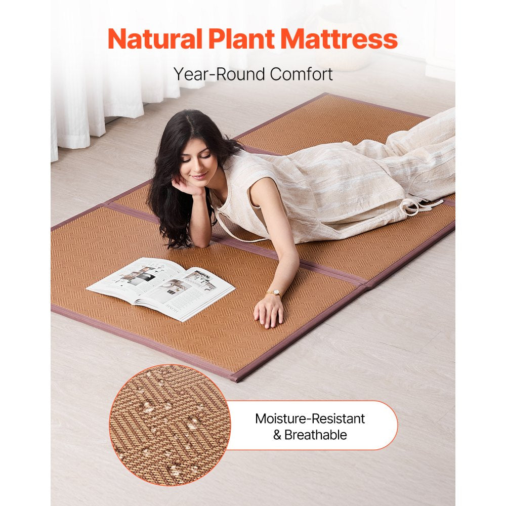 TXSS990*2032 - Breathable 55'' x 80'' Japanese Tatami Mat for Yoga & Relaxation